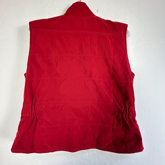 Faconnable Womens Red Quilted Padded Vest XL Zip Up Outerwear Lightweight - Picture 2 of 10
